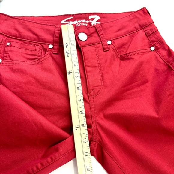 SEVEN 7 WOMENS SZ 4 RED HIGH RISE SKINNY JEANS STRETCH CONTOURING BOOTY SHAPING - Picture 11 of 12
